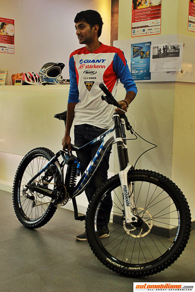 Gautam Taode with his Mean Machine - Giant Glory 